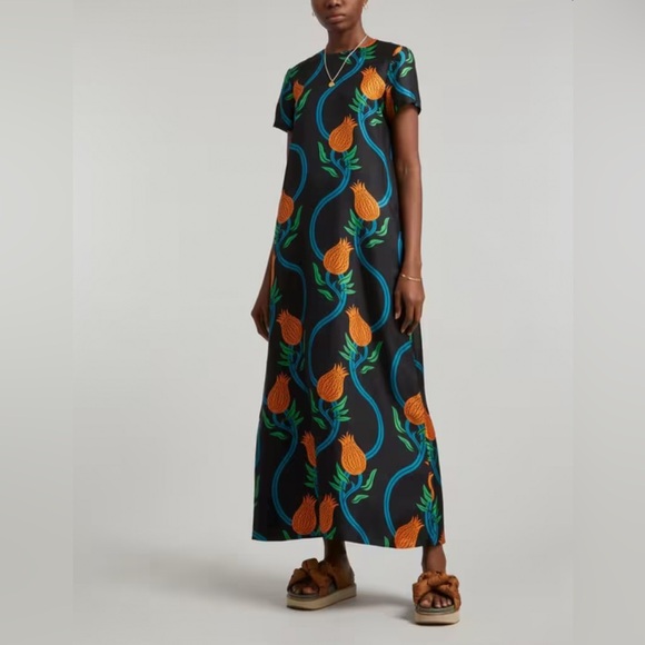 La Double J. Size S • Black Green Maxi Swing Dress. - Picture 1 of 8